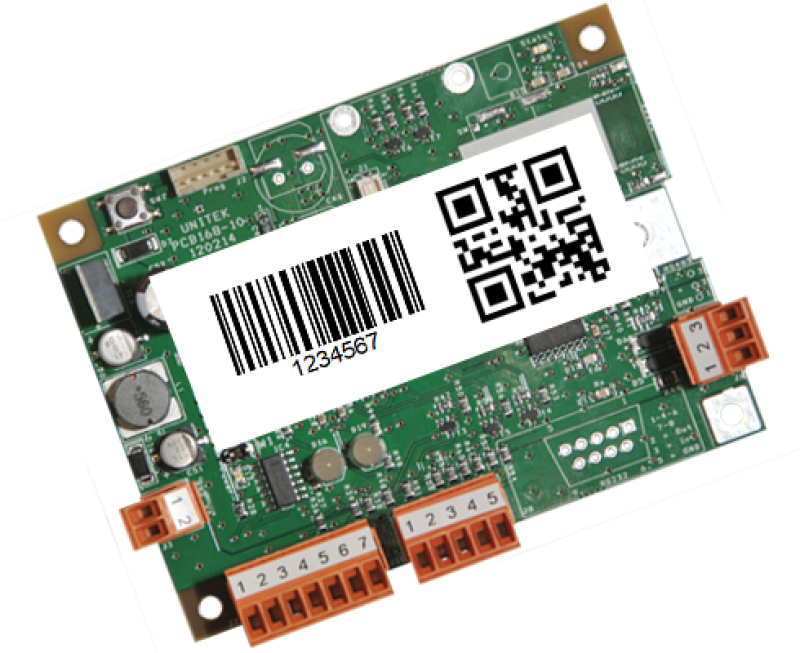 Interfaceprint til stregkodelæser, type PCB168-PIC174